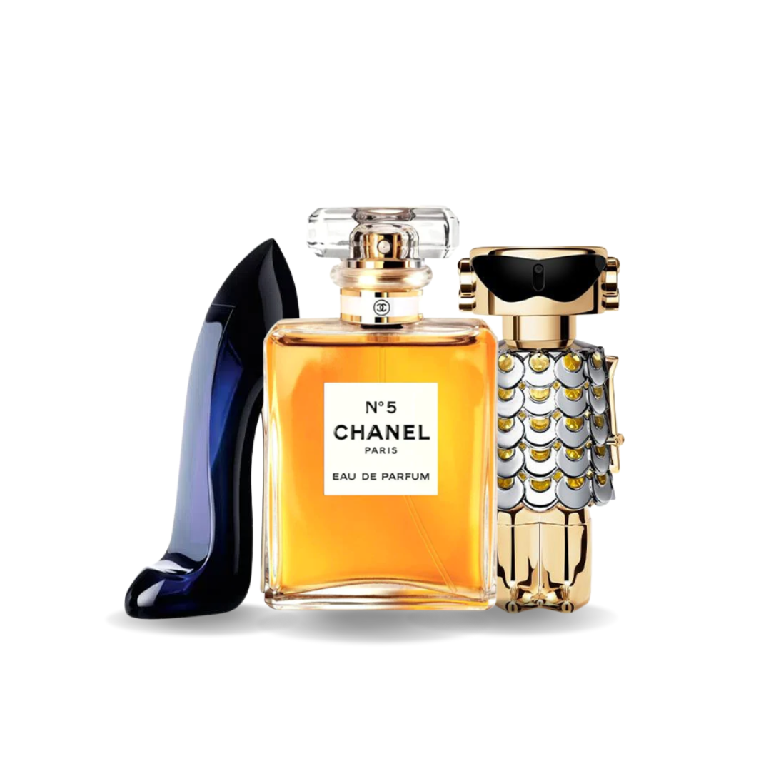 Pack de 3 parfums : GOOD GIRL, CHANEL Nº5 &amp; FAME – 100 ml
