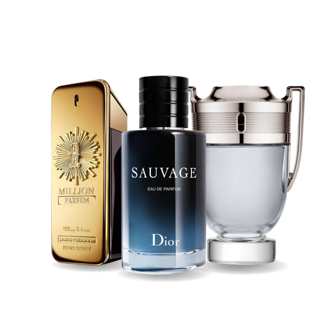 Pack de 3 parfums : ONE MILLION, SAUVAGE &amp; INVICTUS – 100 ml