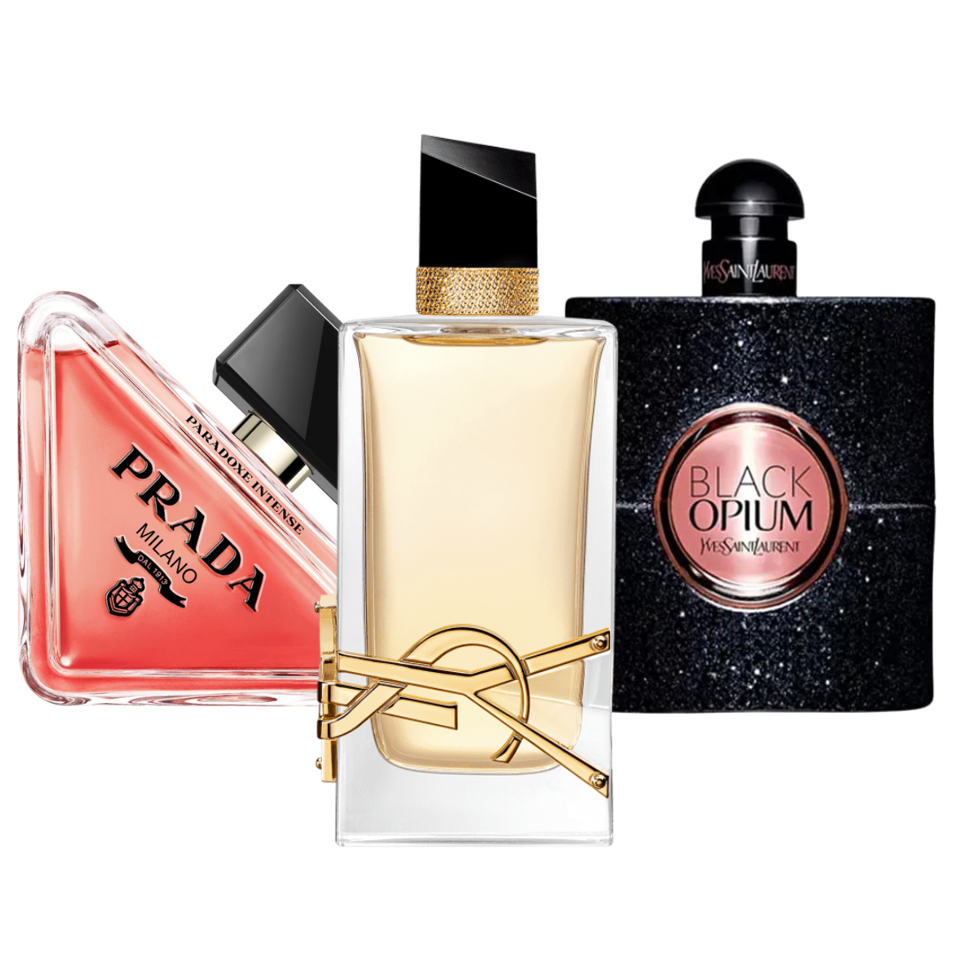 Pack de 3 parfums : PRADA PARADOXE, BLACK OPIUM &amp; LIBRE – 100 ml 