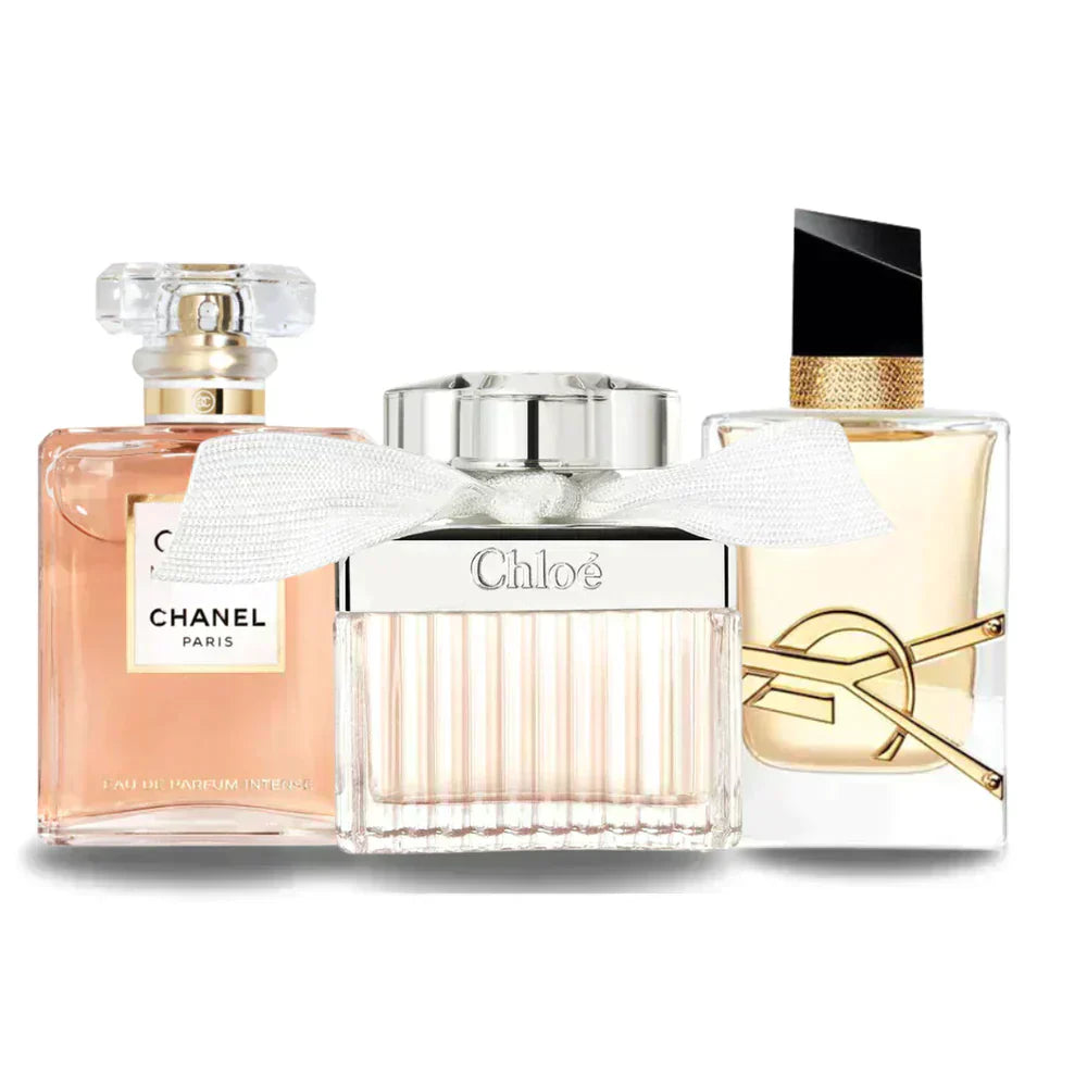 Pack de 3 parfums : COCO MADEMOISELLE, LIBRE &amp; CHLOÉ – 100 ml 